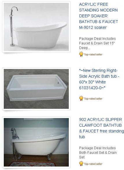 Acrylic tub shower units